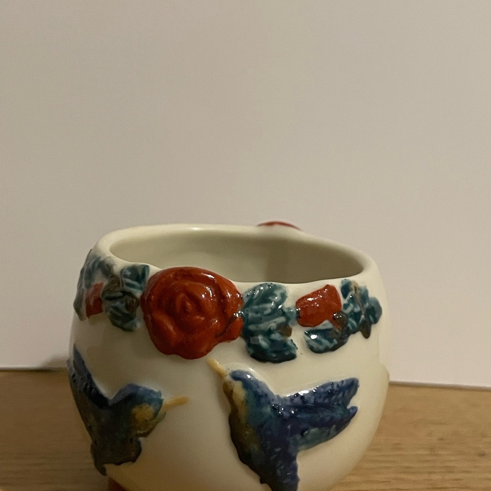 ❤️2/$25 Lenox Ceramic Bowl with Floral and Bird Accents
